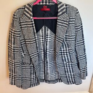 HUGO Women's Monochrome Checkered Blazer